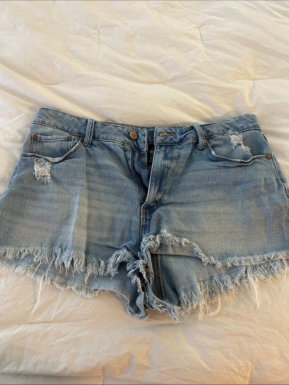 Rewash Light Blue Distressed Denim Cutoff Shorts